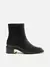 Bota Preta Couro Arezzo Cano Médio Bloco Metal