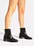 Bota Preta Couro Arezzo Cano Médio Bloco Metal - comprar online
