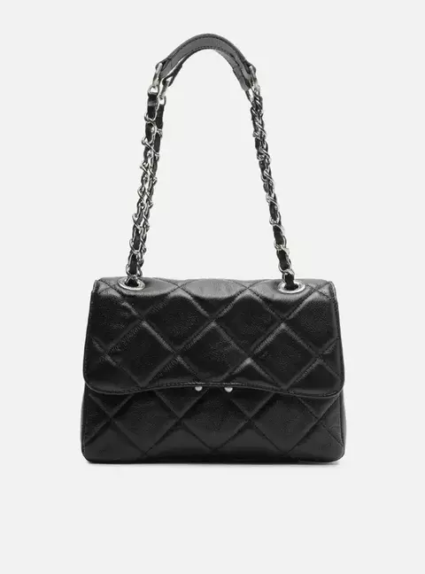Bolsa Arezzo Tiracolo Preta Couro Mizz Média - comprar online