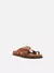 Sandália Papete Arezzo Marrom Couro Fivela Redonda - comprar online
