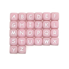 Letras silicone 12mm Rosa - 100 PCS na internet