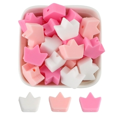Mini Coroa de silicone - 50 peças - Silicone Beads Brasil