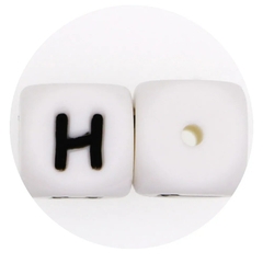 Letras de Silicone Branco 12mm - 200 Pcs - Silicone Beads Brasil