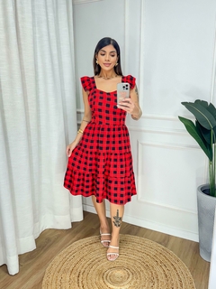 Vestido mídi tecido crepinho - Modas Camila