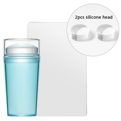 Stamper transparente do prego com raspador geléia silicone - BREEDY Store