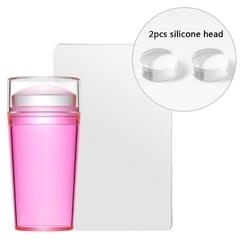 Stamper transparente do prego com raspador geléia silicone - comprar online