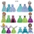 18pcs Disney Princess Snow White Cinderella Cinderella Belle Alice Ariel Elsa Anna Action Figures Magic Clip Dress up Dolls Toys
