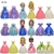 18pcs Disney Princess Snow White Cinderella Cinderella Belle Alice Ariel Elsa Anna Action Figures Magic Clip Dress up Dolls Toys - comprar online