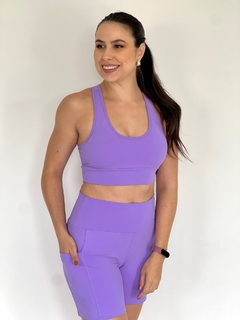 Bermuda com bolso lavanda - comprar online