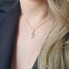 Colar Filho Menino Cravejado Pingente Dourado Folheado A Ouro - loja online