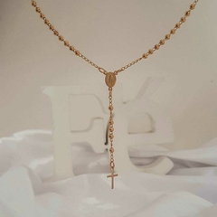 Colar Religioso Terço da Nossa Senhora e Cruz Banhado a Ouro - loja online
