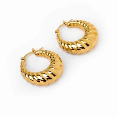 Brinco Argola Bold Crossant Antialégico Banhado a Ouro 18k na internet