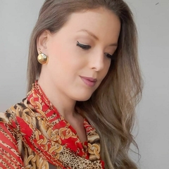 Brinco Feminino Folheado a Ouro 18k de Esfera Espelhada Lisa - ZIARO 