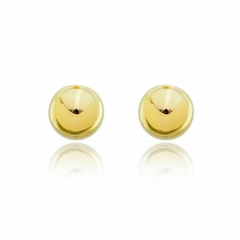 Brinco Dourado de Esfera Liso de 6mm Folheado a Ouro 18k