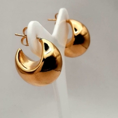 Brinco Feminino Dourado Meia Argola Bold Banhado A Ouro 18k - comprar online