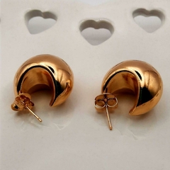 Brinco Feminino Dourado Meia Argola Bold Banhado A Ouro 18k na internet