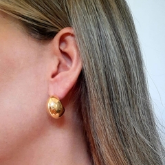 Brinco Feminino Dourado Meia Argola Bold Banhado A Ouro 18k - ZIARO 
