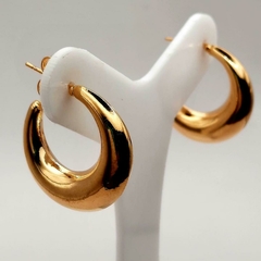 Brinco Argola Dourado Tubular Liso Folheado a Ouro 18k na internet