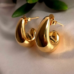 Brinco Feminino Gota De agua Dourado Medio Banhado a Ouro 18k - loja online