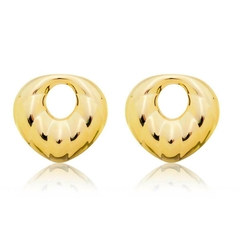 Brinco Feminino Gota Vazada Com Estampa Banhado a Ouro 18k