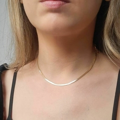 Colar Choker Lacraia Gargantilha Malha Snake Folheado a Ouro na internet