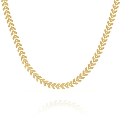 Colar Choker Escama De Peixe Gargantilha Folheado A Ouro 18K