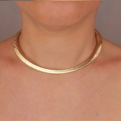 Colar Choker Aro Rigido Escovado Gargatilha Banhado A Ouro na internet