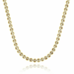 Colar Choker Riviera Gargantilha De Zircônias Banhado a Ouro