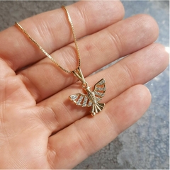 Colar Feminino Pingente Divino Espirito Santo Banhado A Ouro - comprar online