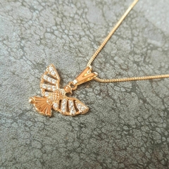 Colar Feminino Pingente Divino Espirito Santo Banhado A Ouro - ZIARO 