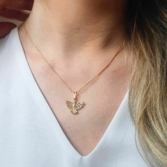Colar Feminino Pingente Divino Espirito Santo Banhado A Ouro - loja online