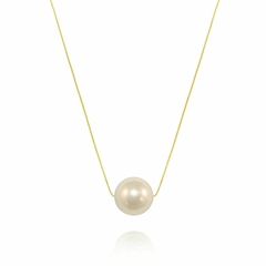 Colar De Pérola Gargantilha Feminino Folheado A Ouro 18k