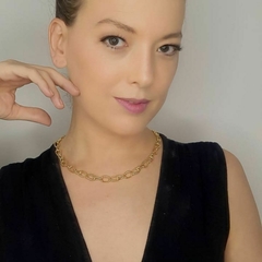 Colar Choker Elos Diamantados Gargatilha de Luxo Folheada - comprar online