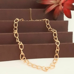 Colar Choker Elos Diamantados Gargatilha de Luxo Folheada na internet