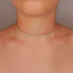 Colar Choker Riviera Gargantilha De Zircônias Banhado a Ouro - comprar online