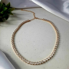 Colar Choker Riviera Gargantilha De Zircônias Banhado a Ouro na internet