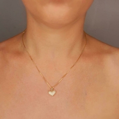 Colar Feminino Com Pingente De Coração Gargantilha Folheada na internet