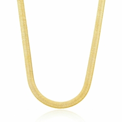 Colar Choker Lacraia Gargantilha Malha Snake Folheado a Ouro