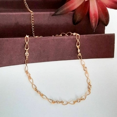 Colar Choker Com Elos do Infinito E Pontos de Luz Folheada - ZIARO 