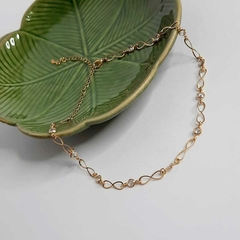 Imagem do Colar Choker Com Elos do Infinito E Pontos de Luz Folheada