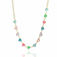 Choker Colar De Coração Gargantilha Feminina Folheado A Ouro