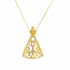 Colar Correntinha Nossa Senhora Aparecida Banhado A Ouro 18k