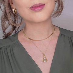 Colar Correntinha Nossa Senhora Aparecida Banhado A Ouro 18k - ZIARO 
