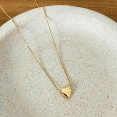 Colar Feminino Pingente Coração Gangantilha Banhado Ouro 18k na internet