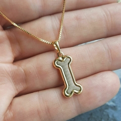 Colar com Pingente Osso cachorro My Dog Banhado a Ouro 18k - loja online