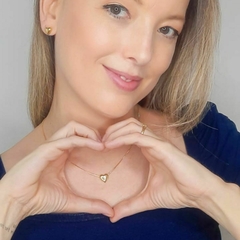 Colar Feminino Pingente Coração Gangantilha Banhado Ouro 18k - loja online