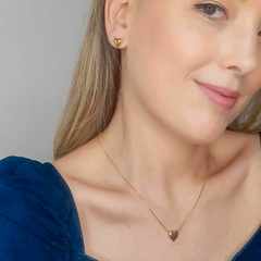 Colar Feminino Pingente Coração Gangantilha Banhado Ouro 18k - ZIARO 