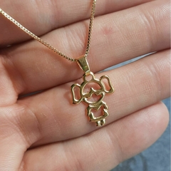 Colar de Filha Com Pingente de Menina Cordão Banhado a Ouro - ZIARO 