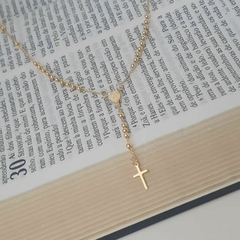 Colar Religioso Terço da Nossa Senhora e Cruz Banhado a Ouro na internet