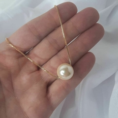 Colar De Pérola Gargantilha Feminino Folheado A Ouro 18k - ZIARO 